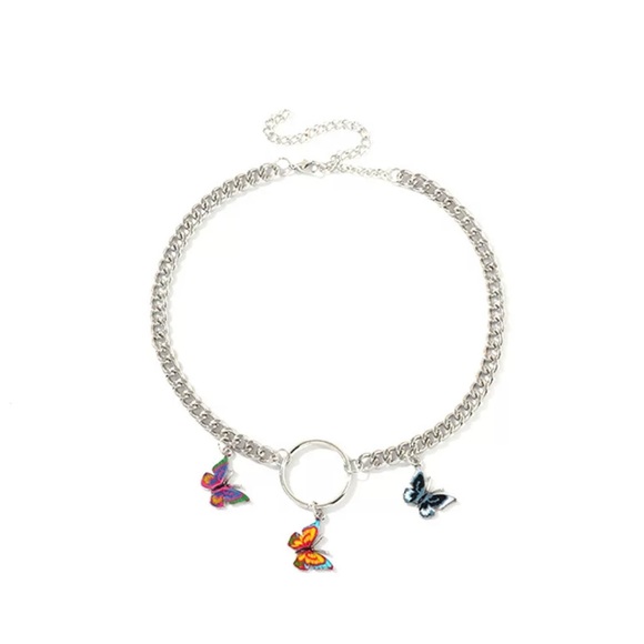 Butterfly Circle Necklace Choker - Picture 5 of 5